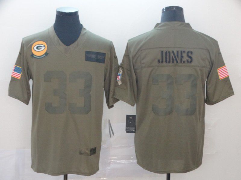 Men Green Bay Packers #33 Jones Nike Camo 2019 Salute to Service Limited NFL Jerseys->women nfl jersey->Women Jersey